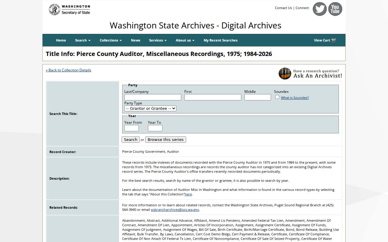 Washington Digital Archives search for University Place previous residents
